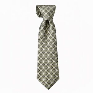 Classic Diamond Patterned Tie in Green and Black